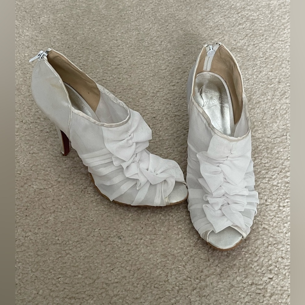 New satin Christian Louboutin shoes